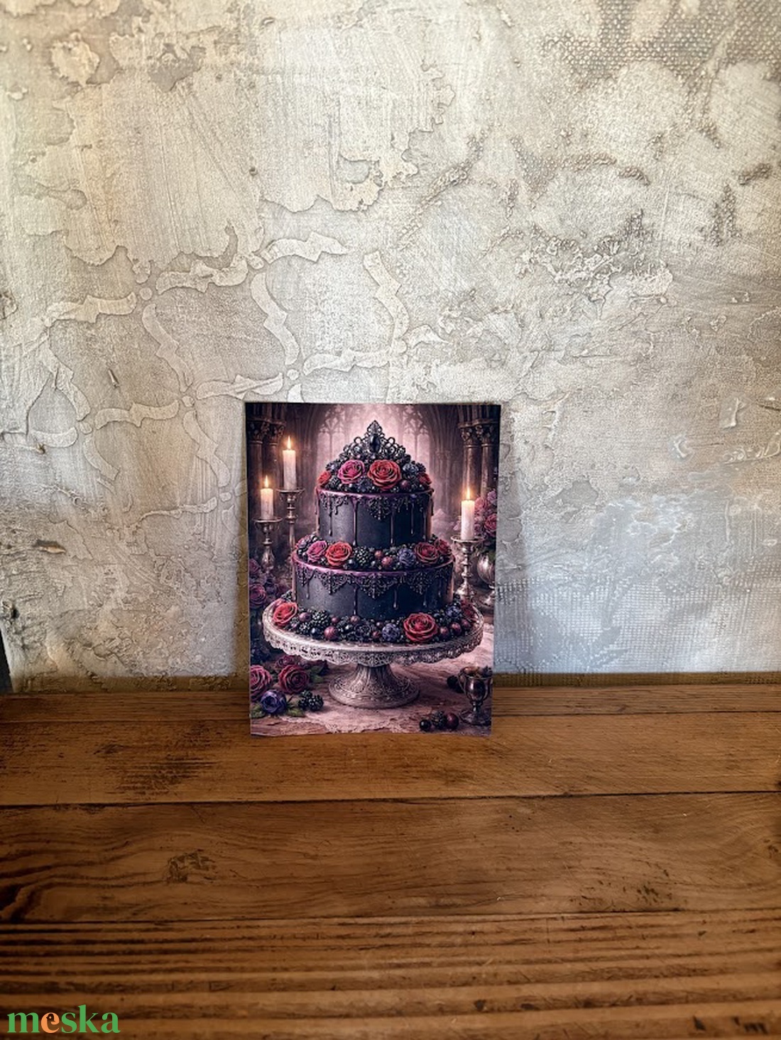 Képeslap - gótikus torta - otthon & életmód - papír, írószer - ajándékozás kellékei - képeslap, üdvözlőlap - Meska.hu