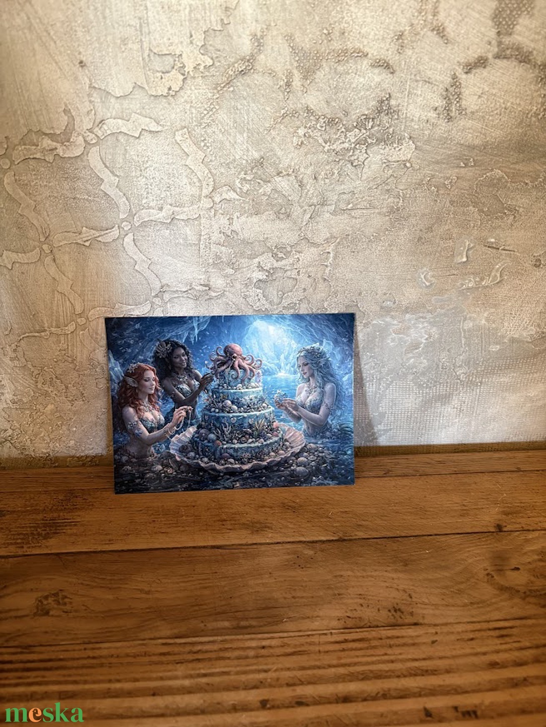 Képeslap - sellők tenger gyümölcsei tortával - otthon & életmód - papír, írószer - ajándékozás kellékei - képeslap, üdvözlőlap - Meska.hu