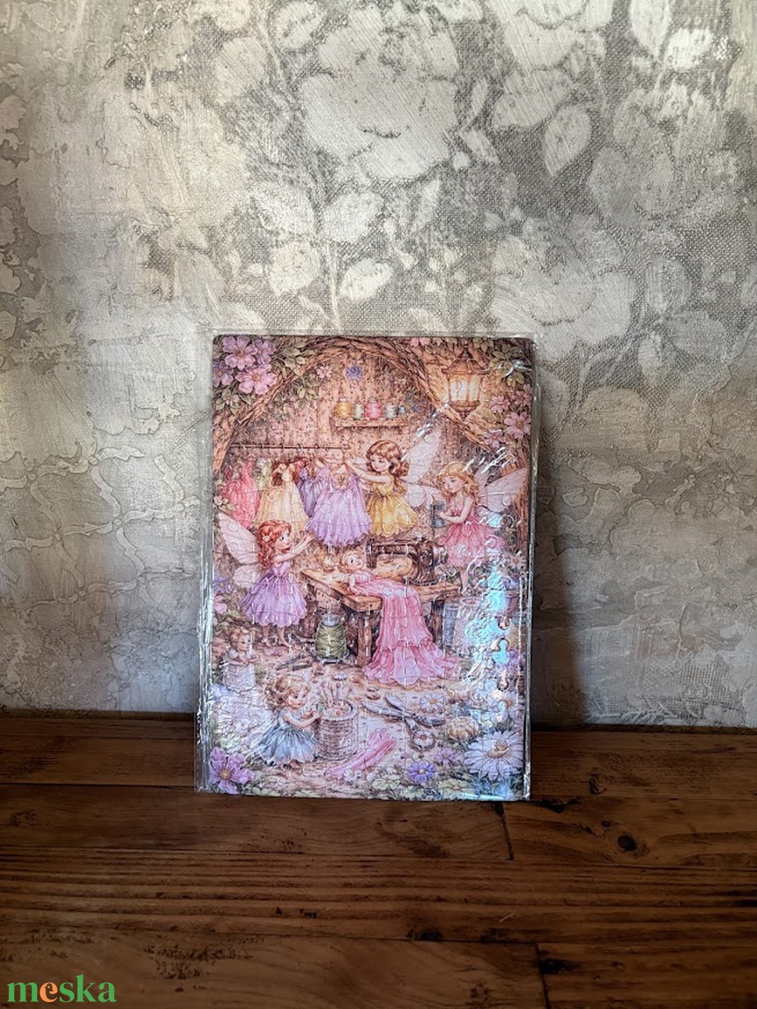 Hűtőmágnes puzzle - Tündérek ruhát készítenek - otthon & életmód - konyhafelszerelés, tálalás - konyhai dekoráció - hűtőmágnes - Meska.hu