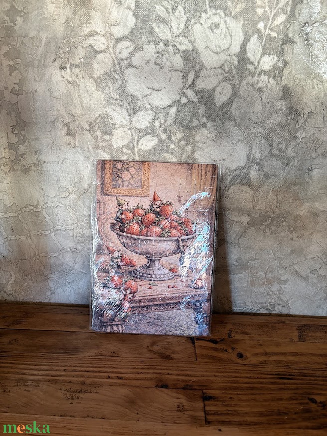 Hűtőmágnes puzzle - Eperlopó manók - otthon & életmód - konyhafelszerelés, tálalás - konyhai dekoráció - hűtőmágnes - Meska.hu