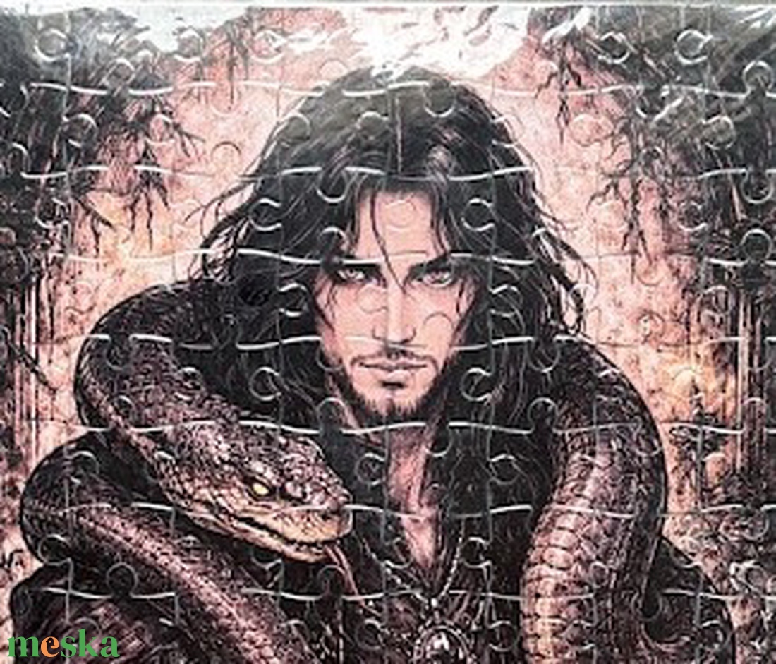 Hűtőmágnes puzzle - Varázsló kígyóval - otthon & életmód - konyhafelszerelés, tálalás - konyhai dekoráció - hűtőmágnes - Meska.hu