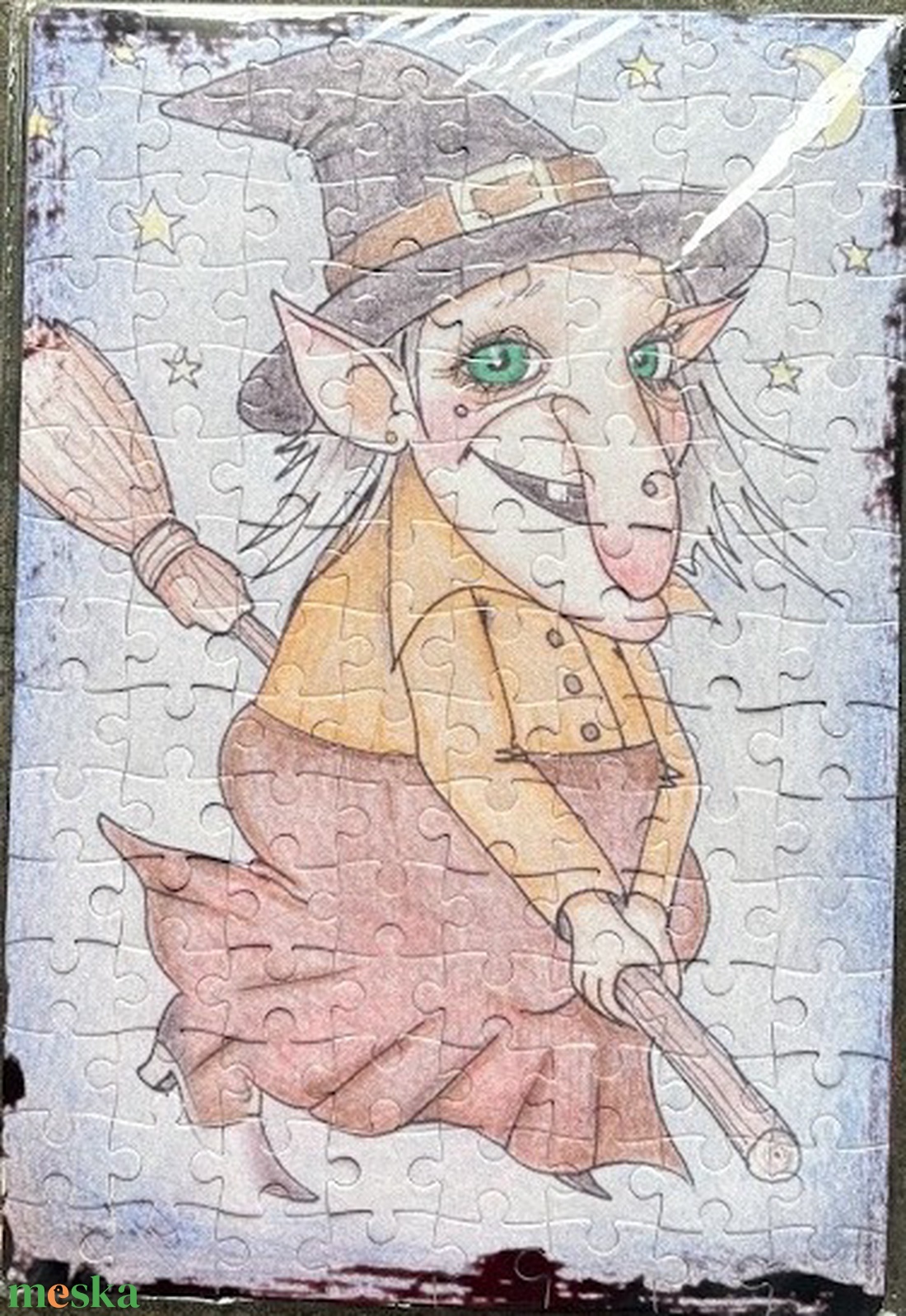 Hűtőmágnes puzzle - Boszorkány - otthon & életmód - konyhafelszerelés, tálalás - konyhai dekoráció - hűtőmágnes - Meska.hu