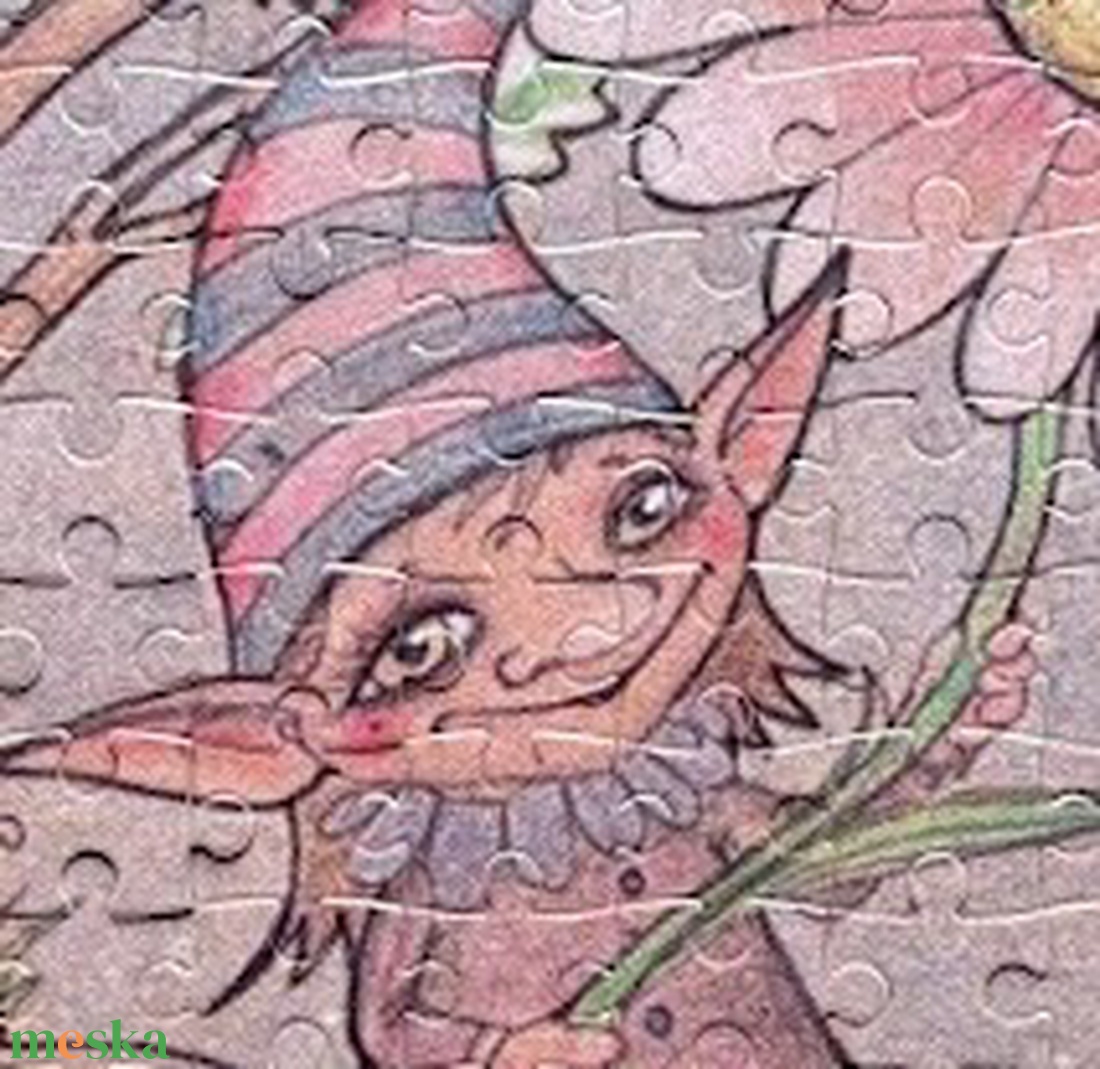 Hűtőmágnes puzzle - Tavaszi manólány - otthon & életmód - konyhafelszerelés, tálalás - konyhai dekoráció - hűtőmágnes - Meska.hu