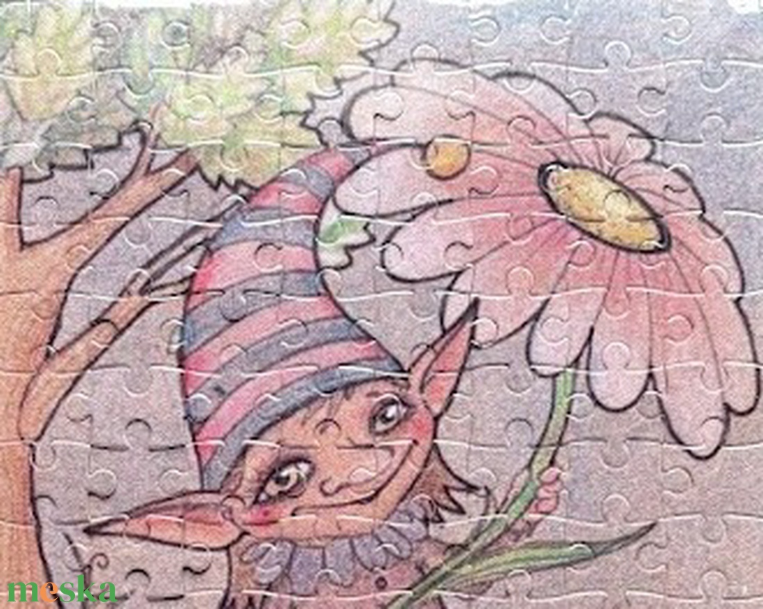 Hűtőmágnes puzzle - Tavaszi manólány - otthon & életmód - konyhafelszerelés, tálalás - konyhai dekoráció - hűtőmágnes - Meska.hu