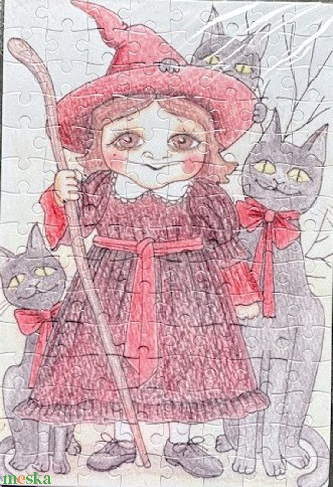 Hűtőmágnes puzzle - Kisboszi macskákkal - otthon & életmód - konyhafelszerelés, tálalás - konyhai dekoráció - hűtőmágnes - Meska.hu