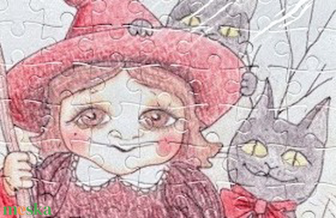 Hűtőmágnes puzzle - Kisboszi macskákkal - otthon & életmód - konyhafelszerelés, tálalás - konyhai dekoráció - hűtőmágnes - Meska.hu