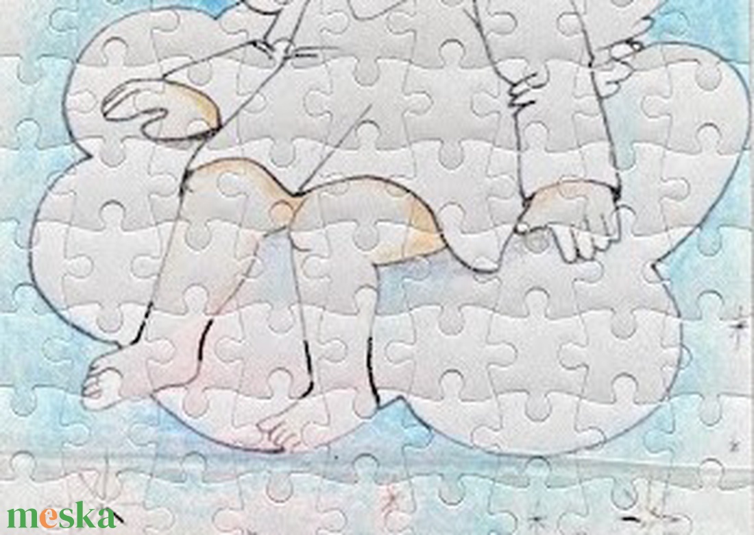 Hűtőmágnes puzzle - Angyalka - otthon & életmód - konyhafelszerelés, tálalás - konyhai dekoráció - hűtőmágnes - Meska.hu