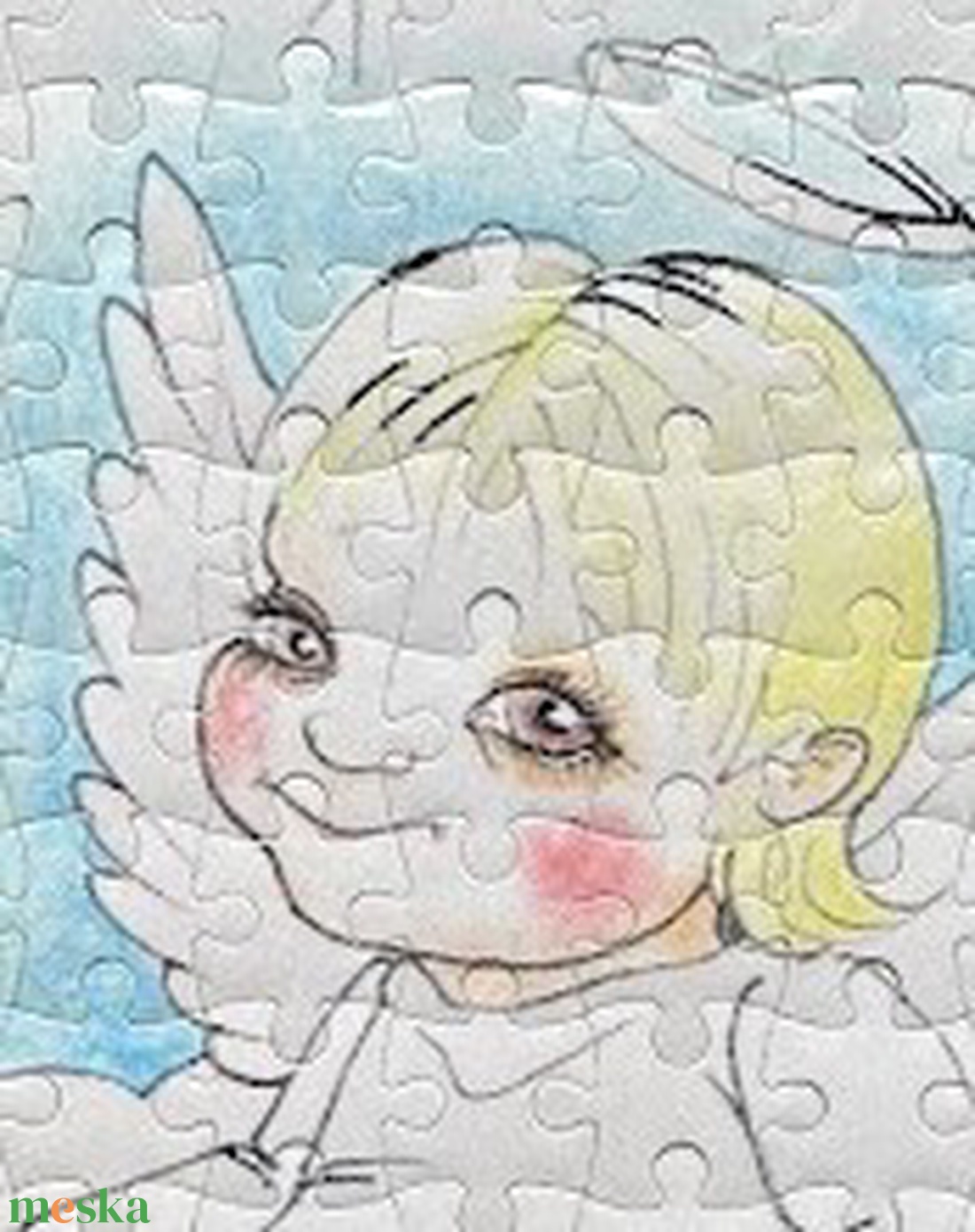 Hűtőmágnes puzzle - Angyalka - otthon & életmód - konyhafelszerelés, tálalás - konyhai dekoráció - hűtőmágnes - Meska.hu