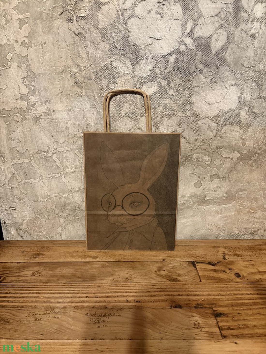 Ajándéktasak - Húsvéti szemüveges nyúl - otthon & életmód - papír, írószer - ajándékozás kellékei - ajándékzsák, csomagolás - Meska.hu