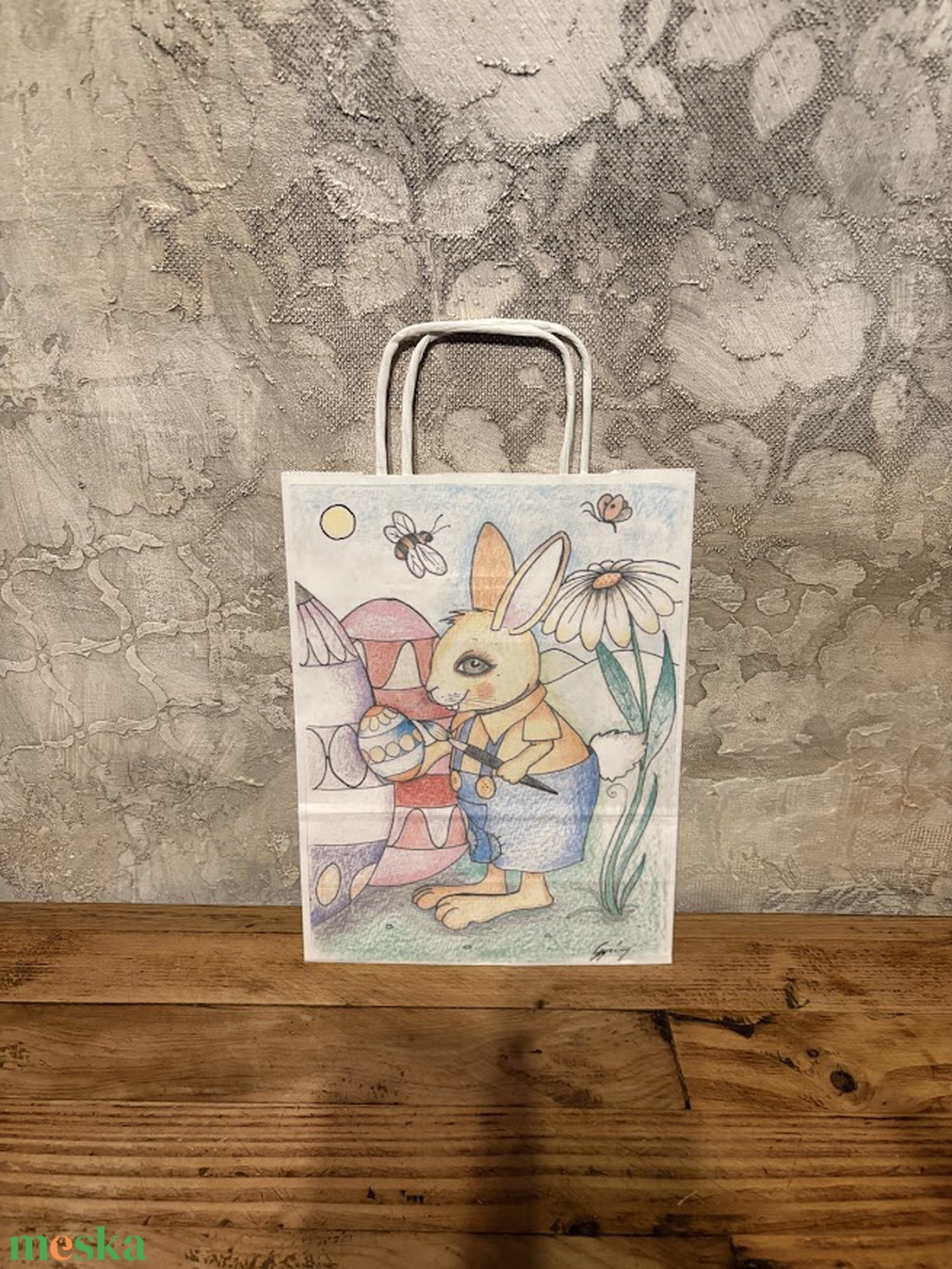 Ajándéktasak - Húsvéti nyúl - otthon & életmód - papír, írószer - ajándékozás kellékei - ajándékzsák, csomagolás - Meska.hu
