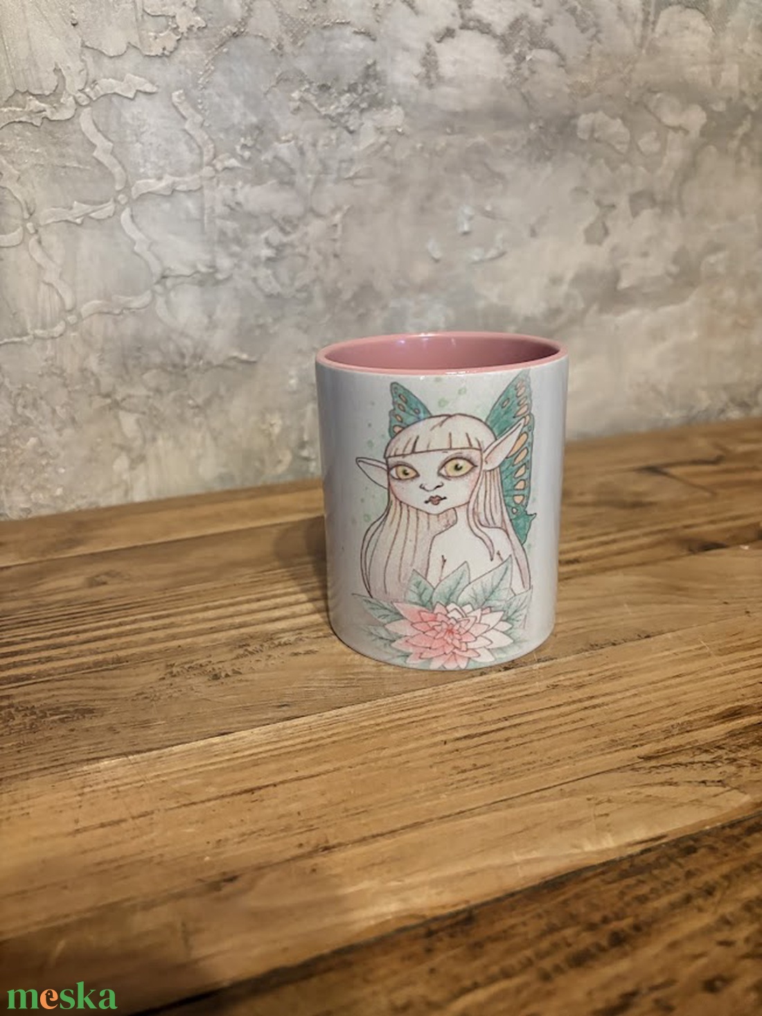 Zöld szárnyú tündér bögre - otthon & életmód - konyhafelszerelés, tálalás - tálalás - bögre & csésze - Meska.hu