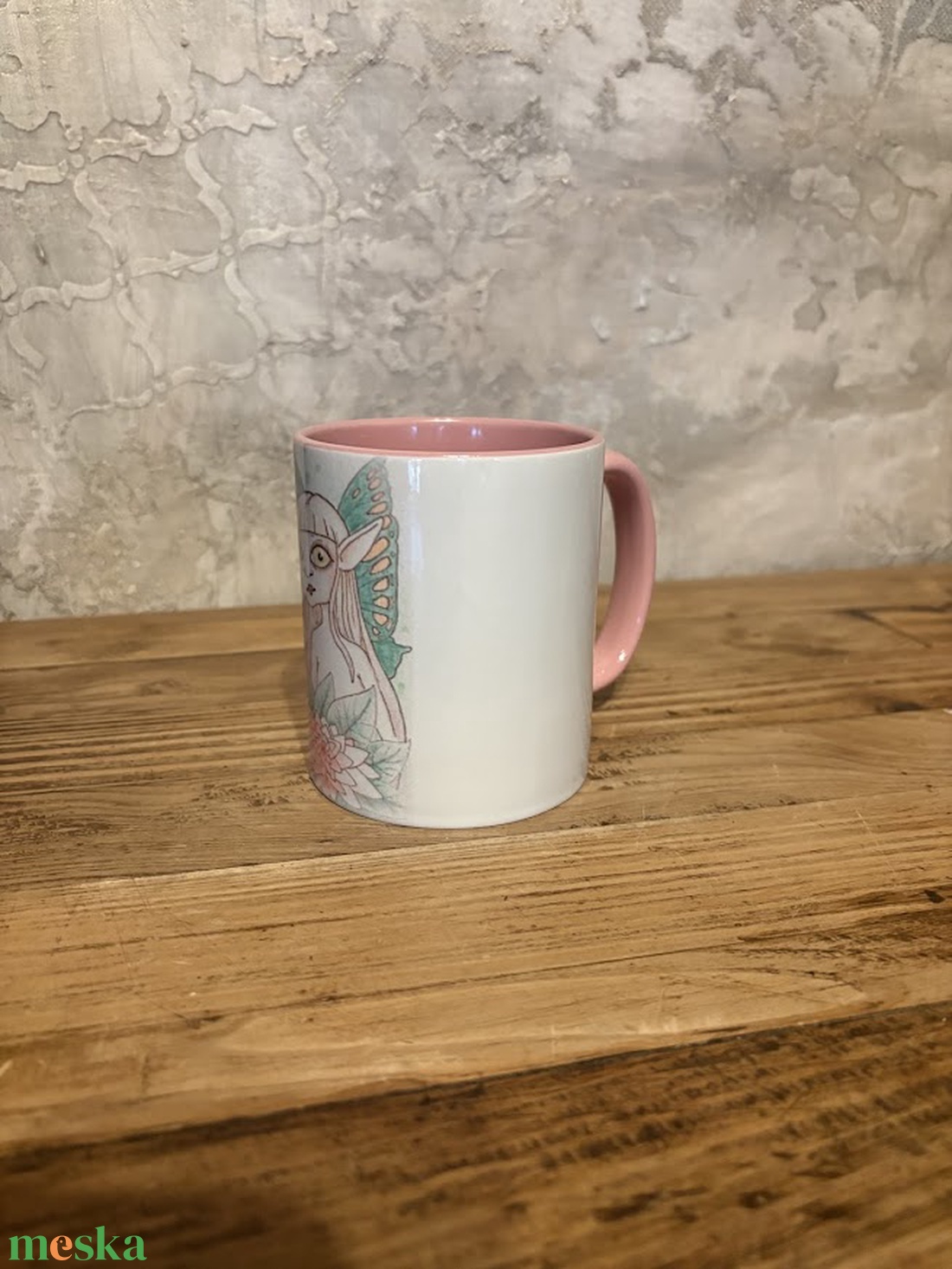 Zöld szárnyú tündér bögre - otthon & életmód - konyhafelszerelés, tálalás - tálalás - bögre & csésze - Meska.hu