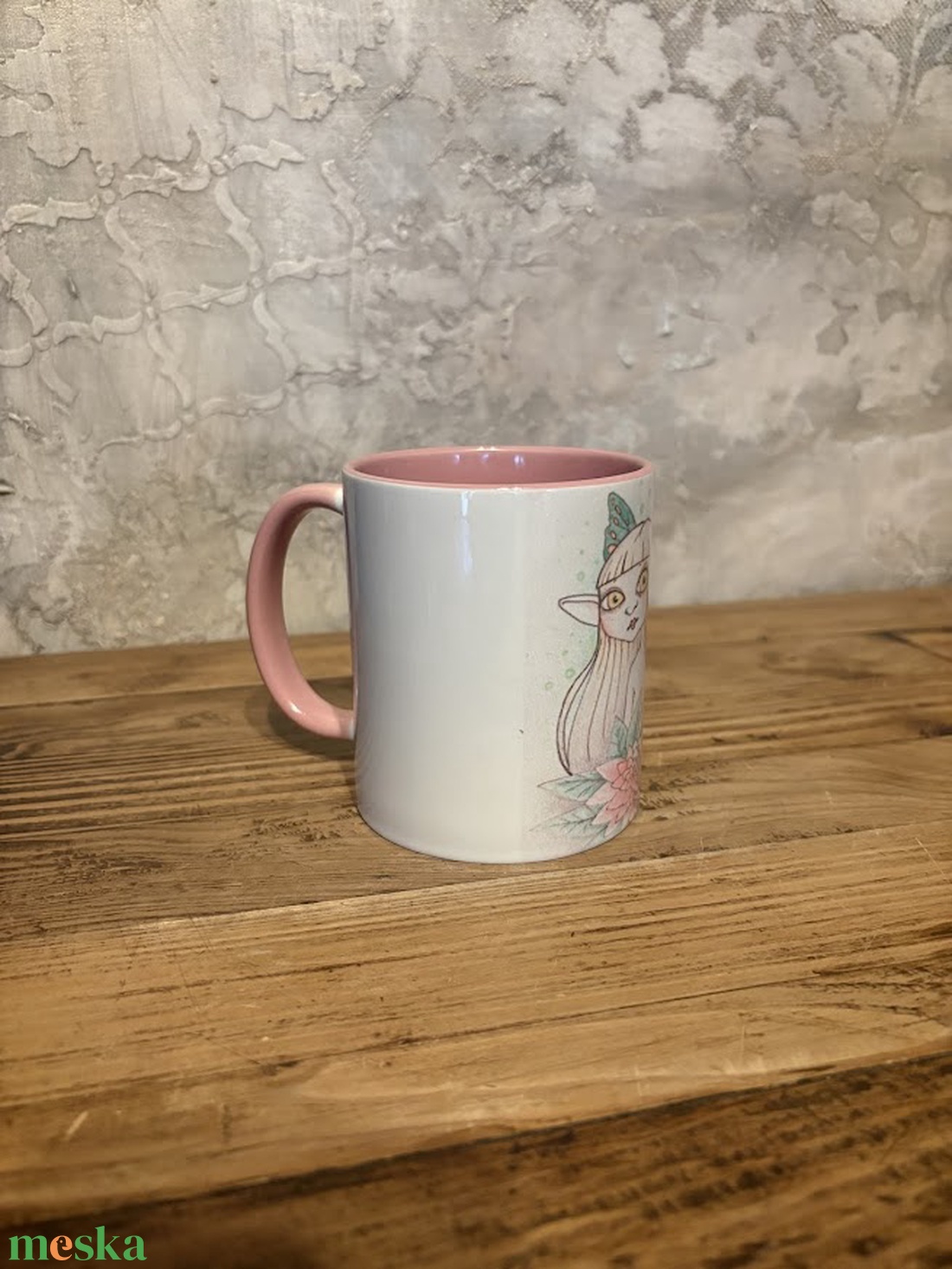 Zöld szárnyú tündér bögre - otthon & életmód - konyhafelszerelés, tálalás - tálalás - bögre & csésze - Meska.hu