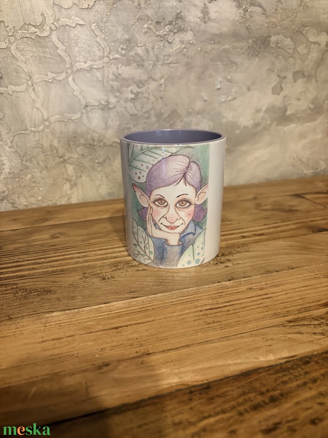 Lila hajú manólány bögre - otthon & életmód - konyhafelszerelés, tálalás - tálalás - bögre & csésze - Meska.hu