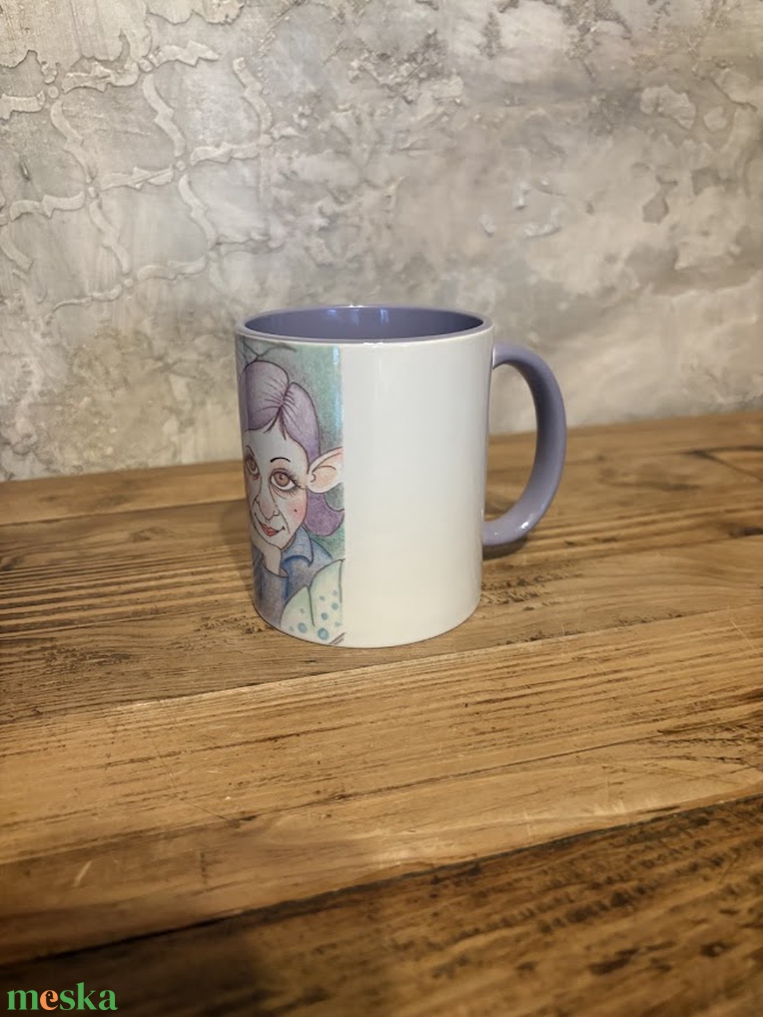 Lila hajú manólány bögre - otthon & életmód - konyhafelszerelés, tálalás - tálalás - bögre & csésze - Meska.hu