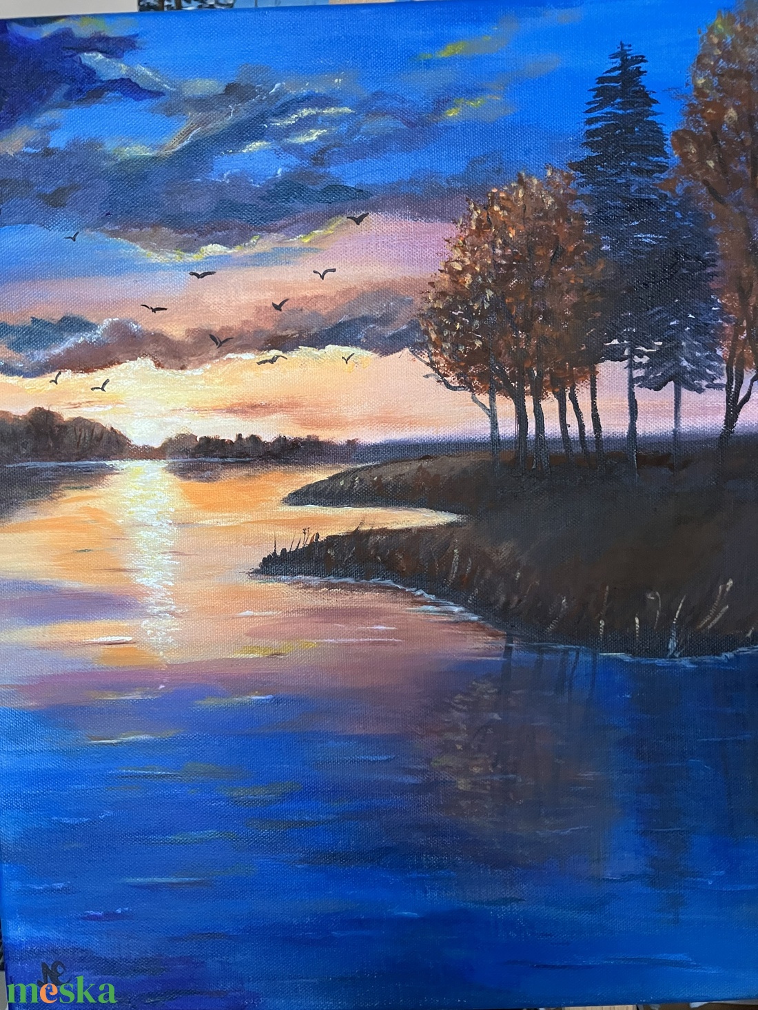 Alkonyat - művészet - festmény - akril - Meska.hu