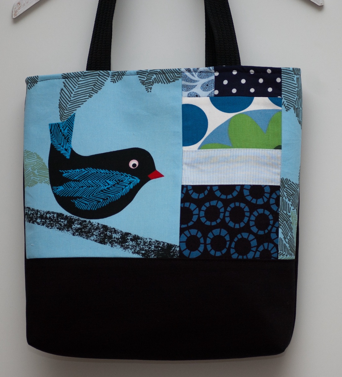 Birdie - madárka mintás patchwork táska vagy szatyor -  - Meska.hu