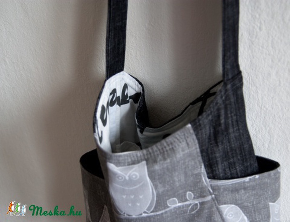 Szürke baglyos táska, válltáska -  - Meska.hu