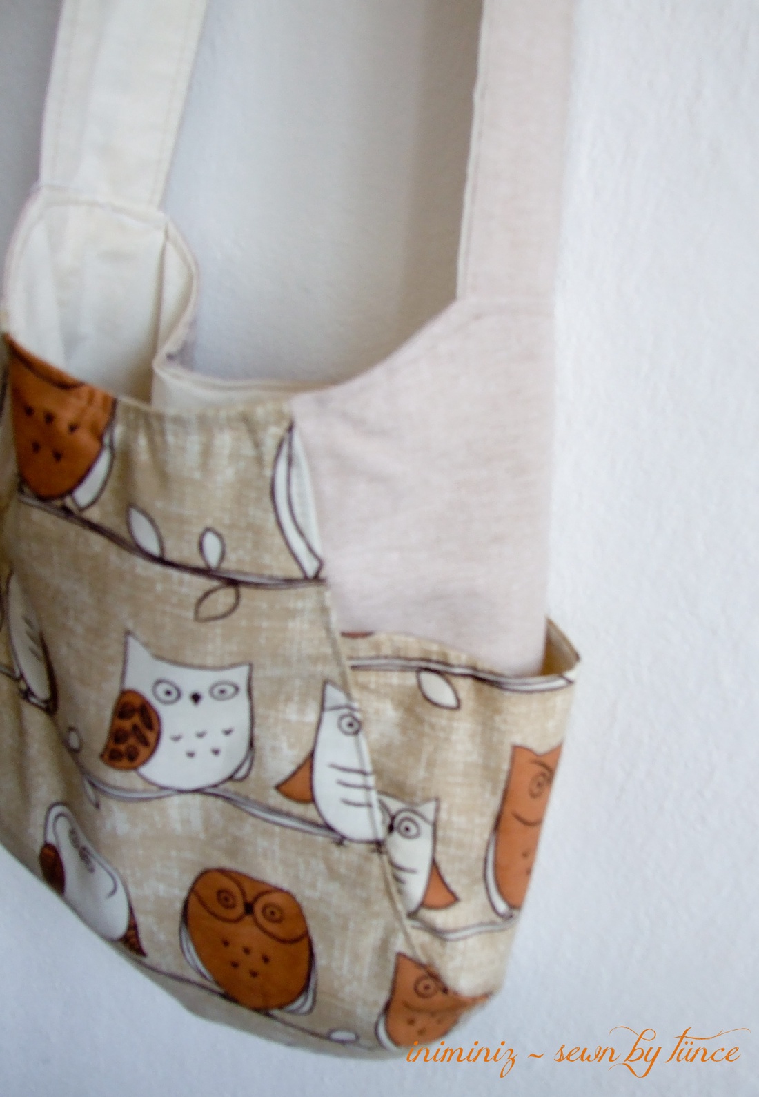 AKCIÓÓÓ - Baglyos táska, válltáska - Bézs és barna -  - Meska.hu