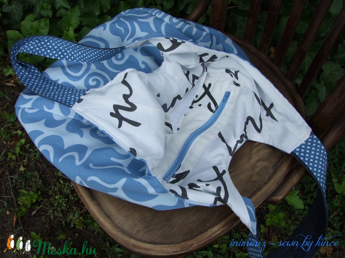Emily - Nagy pakolós, kék vászontáska -  - Meska.hu