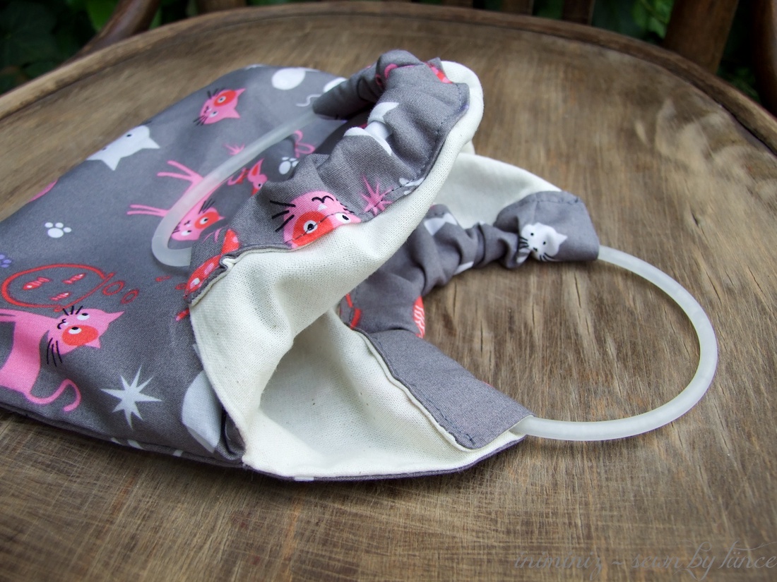 Karikás fülű táska kislányoknak - Szürke cicás  -  - Meska.hu