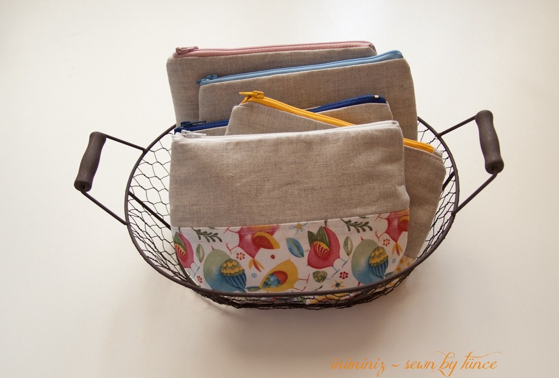 Len-pamut cipzáros neszeszer, tok, erszény, tartó - Madárkás -  - Meska.hu