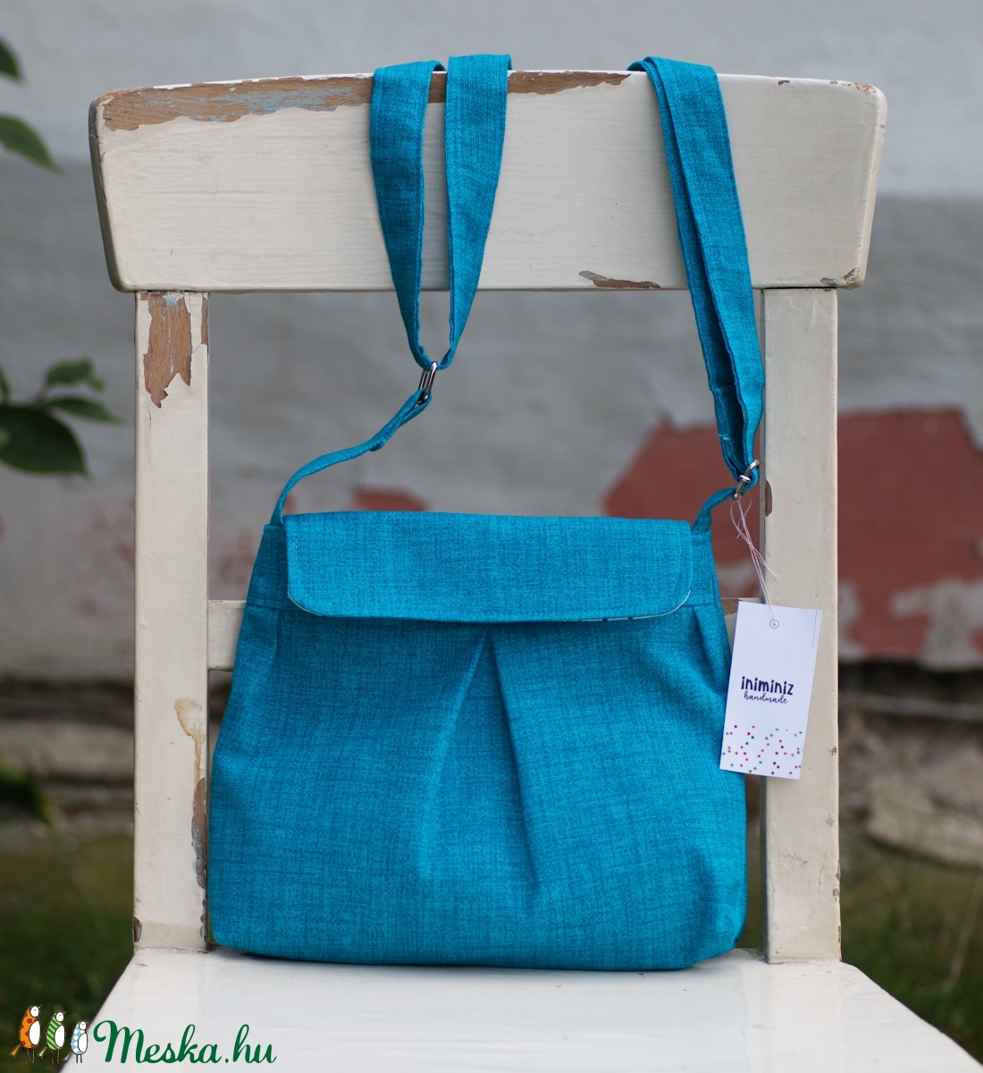 Kislány táska - türkiz oldaltáska -  - Meska.hu
