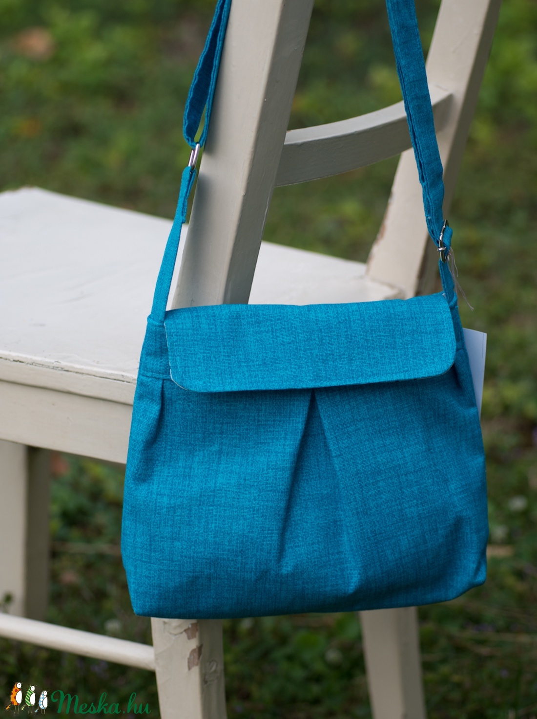 Kislány táska - türkiz oldaltáska -  - Meska.hu