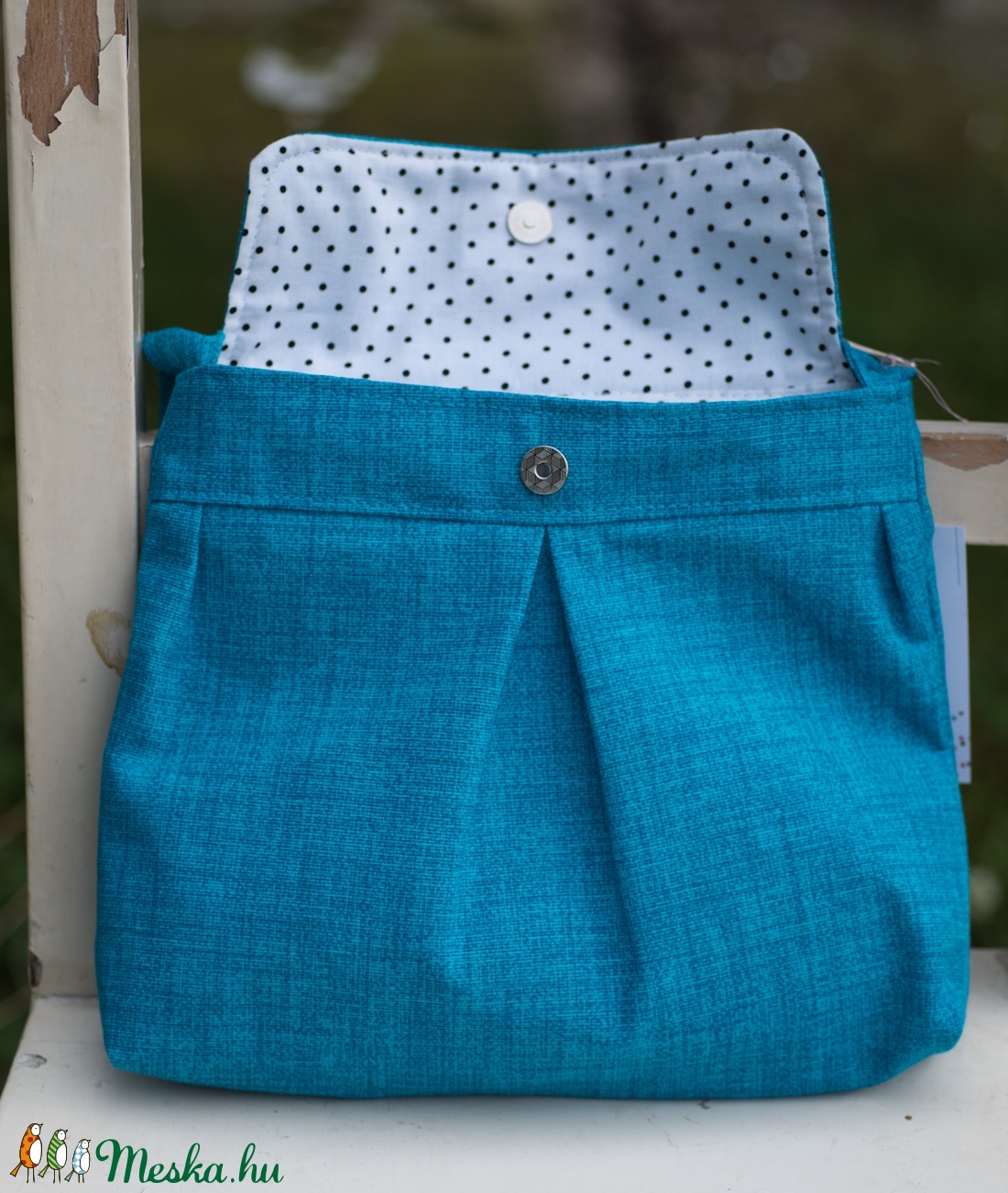 Kislány táska - türkiz oldaltáska -  - Meska.hu