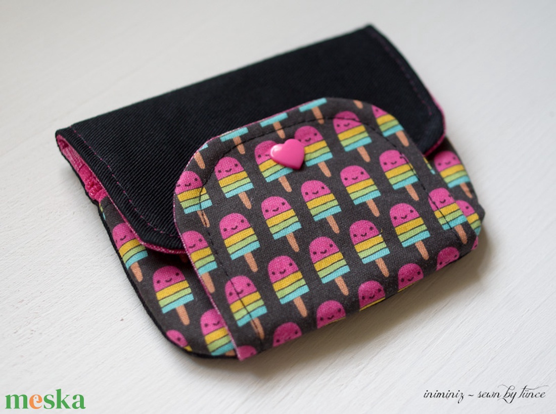 Gyerek pénztárca, pénztárca lányoknak - Jégkrém mintás 1 - táska & tok - pénztárca & más tok - pénztárca - gyerek pénztárca - Meska.hu