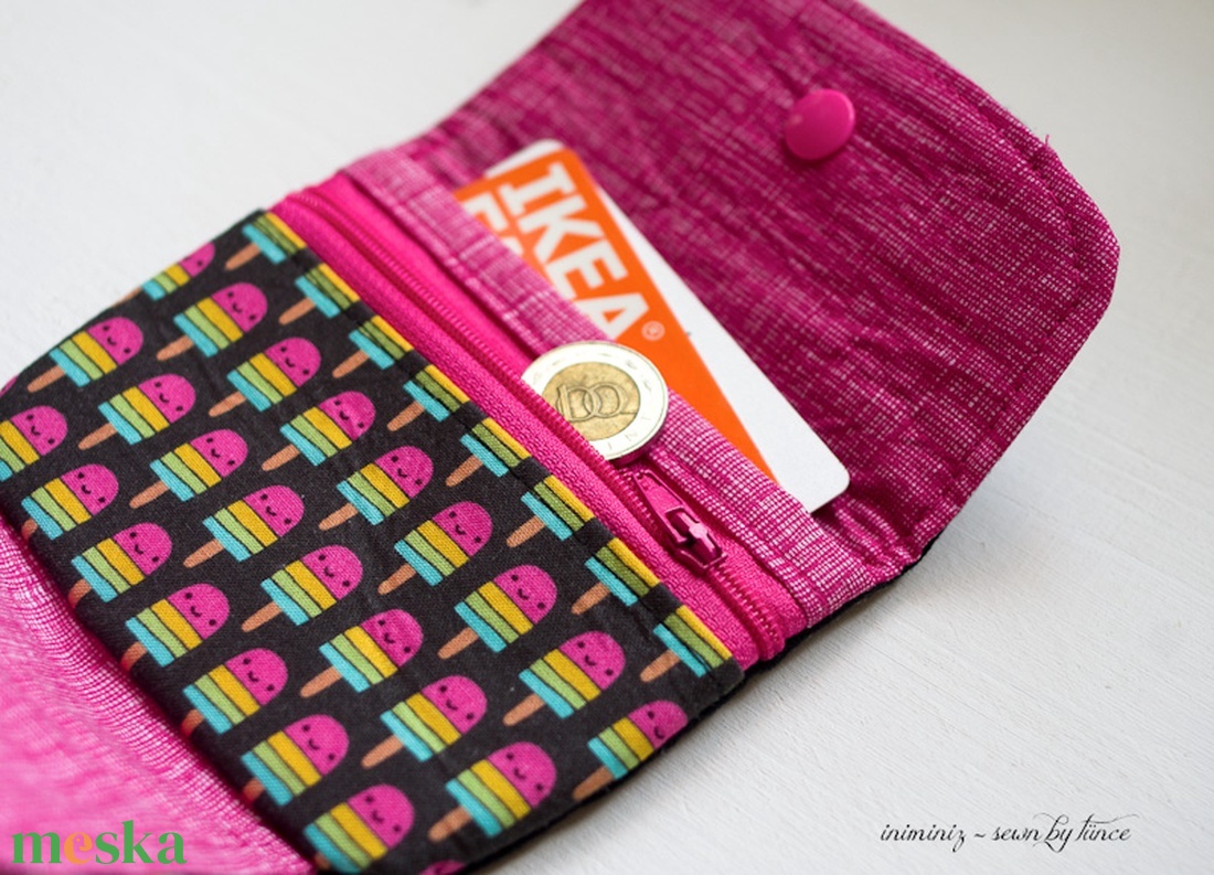 Gyerek pénztárca, pénztárca lányoknak - Jégkrém mintás 1 - táska & tok - pénztárca & más tok - pénztárca - gyerek pénztárca - Meska.hu