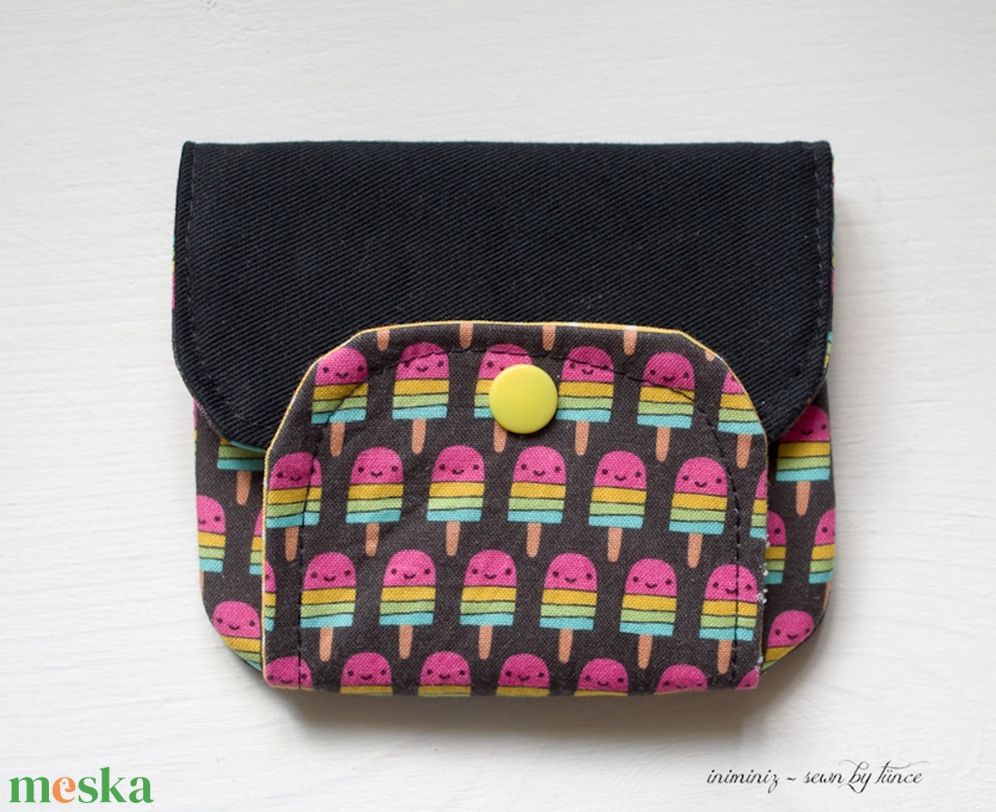 Gyerek pénztárca, pénztárca lányoknak - Jégkrém mintás 1 - táska & tok - pénztárca & más tok - pénztárca - gyerek pénztárca - Meska.hu