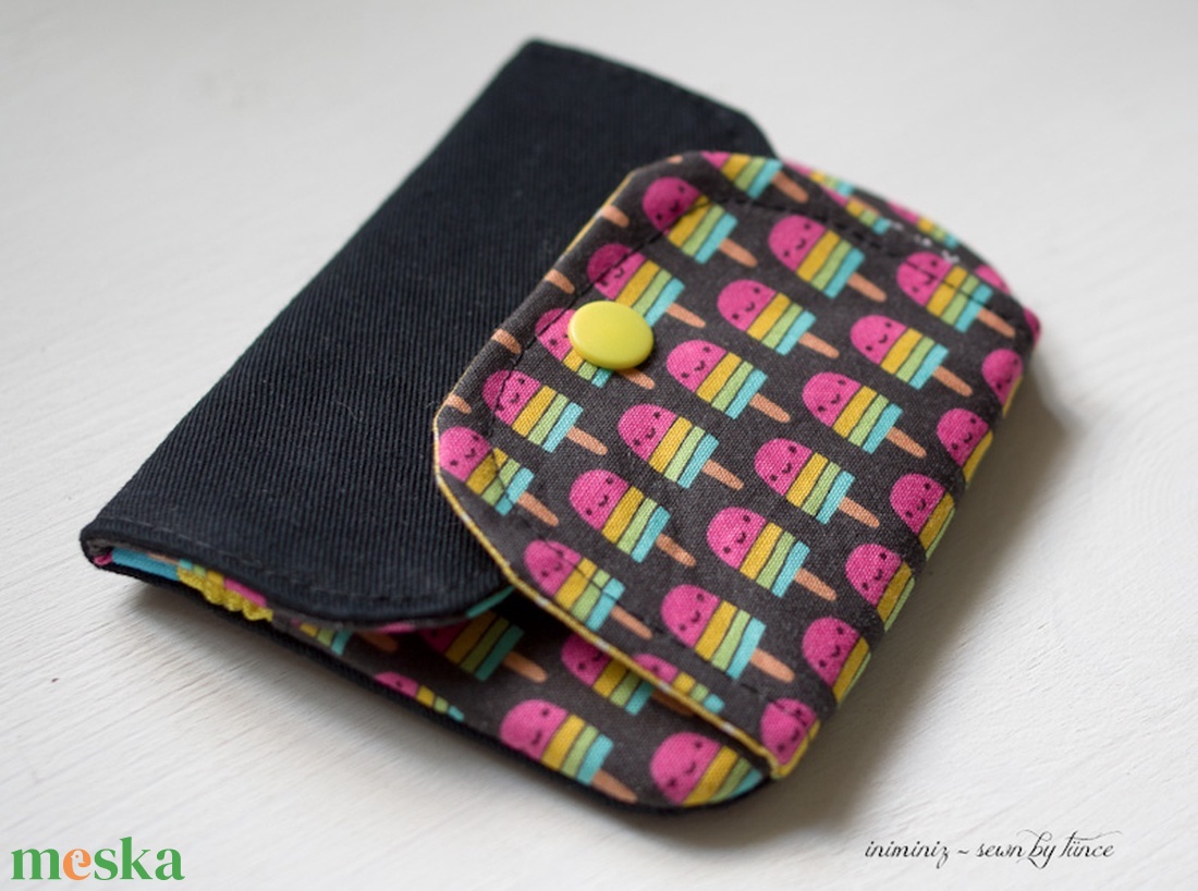 Gyerek pénztárca, pénztárca lányoknak - Jégkrém mintás 1 - táska & tok - pénztárca & más tok - pénztárca - gyerek pénztárca - Meska.hu