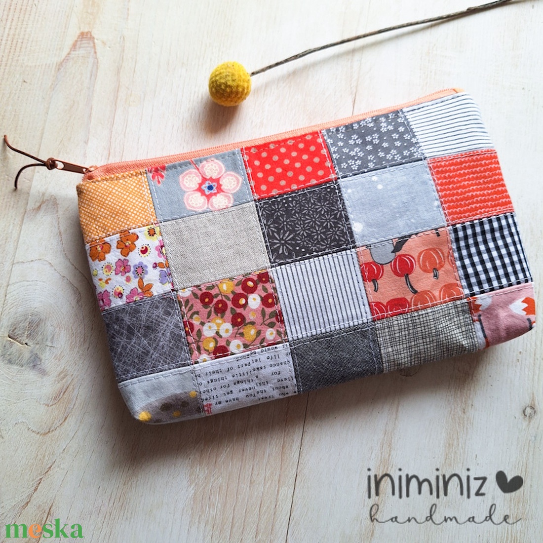 Patchwork neszesszer, cipzáros tok, tartó - táska & tok - neszesszer - Meska.hu