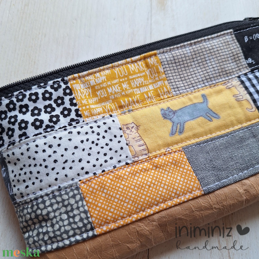 Modern patchwork tolltartó - otthon & életmód - papír, írószer - tolltartó & ceruzatekercs - Meska.hu