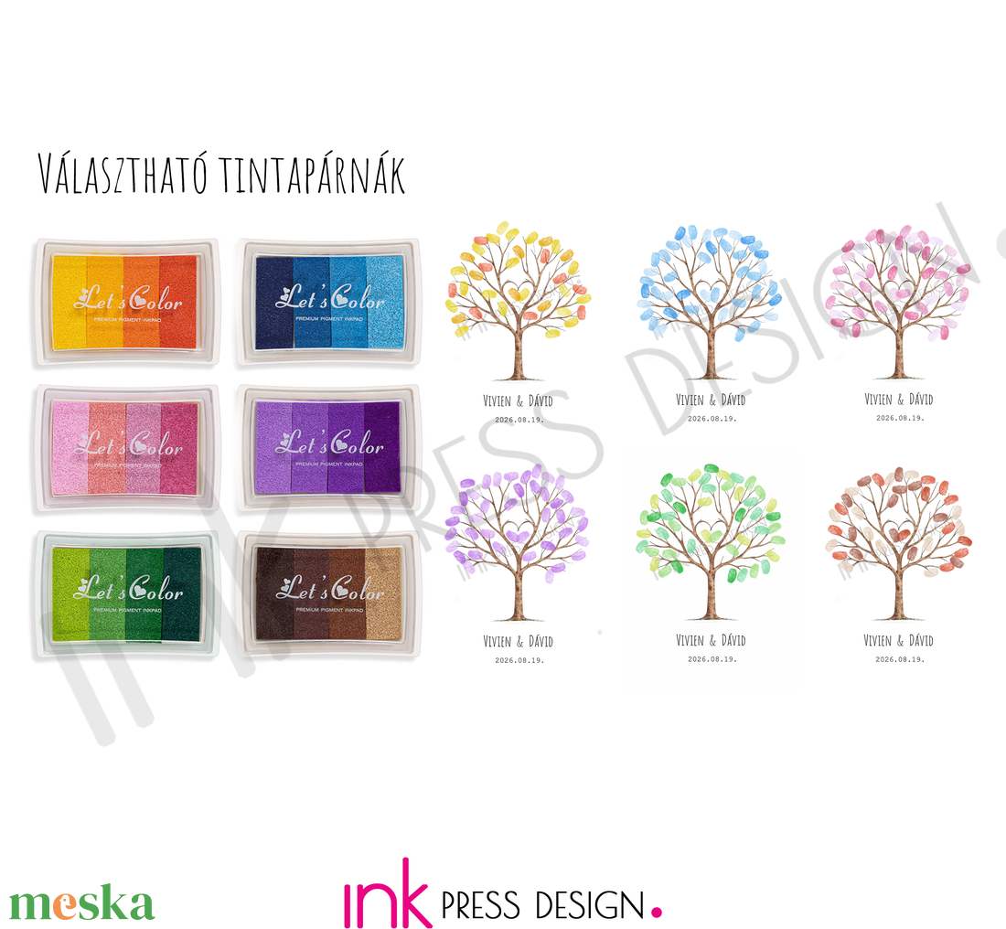 Esküvői ujjlenyomat vendégkönyv - minimalista ifjú pár lámpásokkal - esküvő - emlék & ajándék - vendégkönyv - Meska.hu