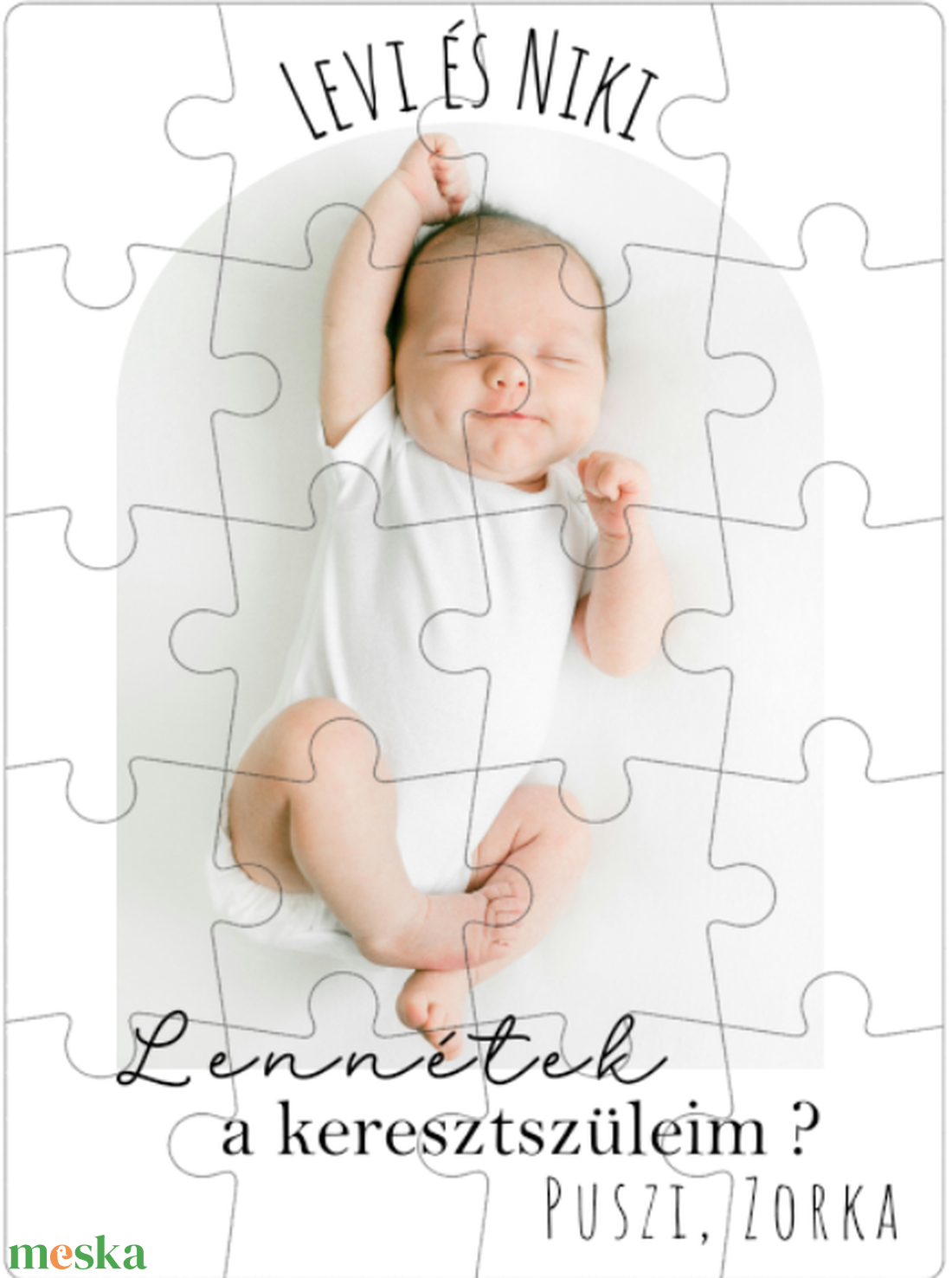 Keresztszülő felkérő ajándék � egyedi puzzle - baba - mama - keresztelő kellékek - keresztszülő felkérő - Meska.hu