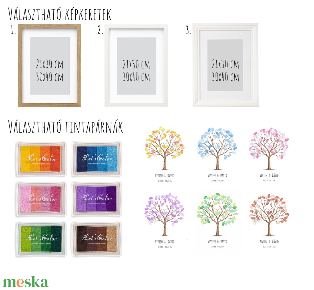 Esküvői ujjlenyomatfa vendégkönyv - esküvő - emlék & ajándék - vendégkönyv - Meska.hu