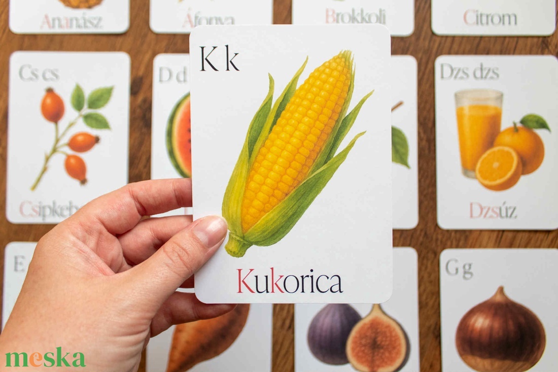 Abc kártyák - Zöldségek, gyümölcsöl - művészet - grafika & illusztráció - digitális - Meska.hu