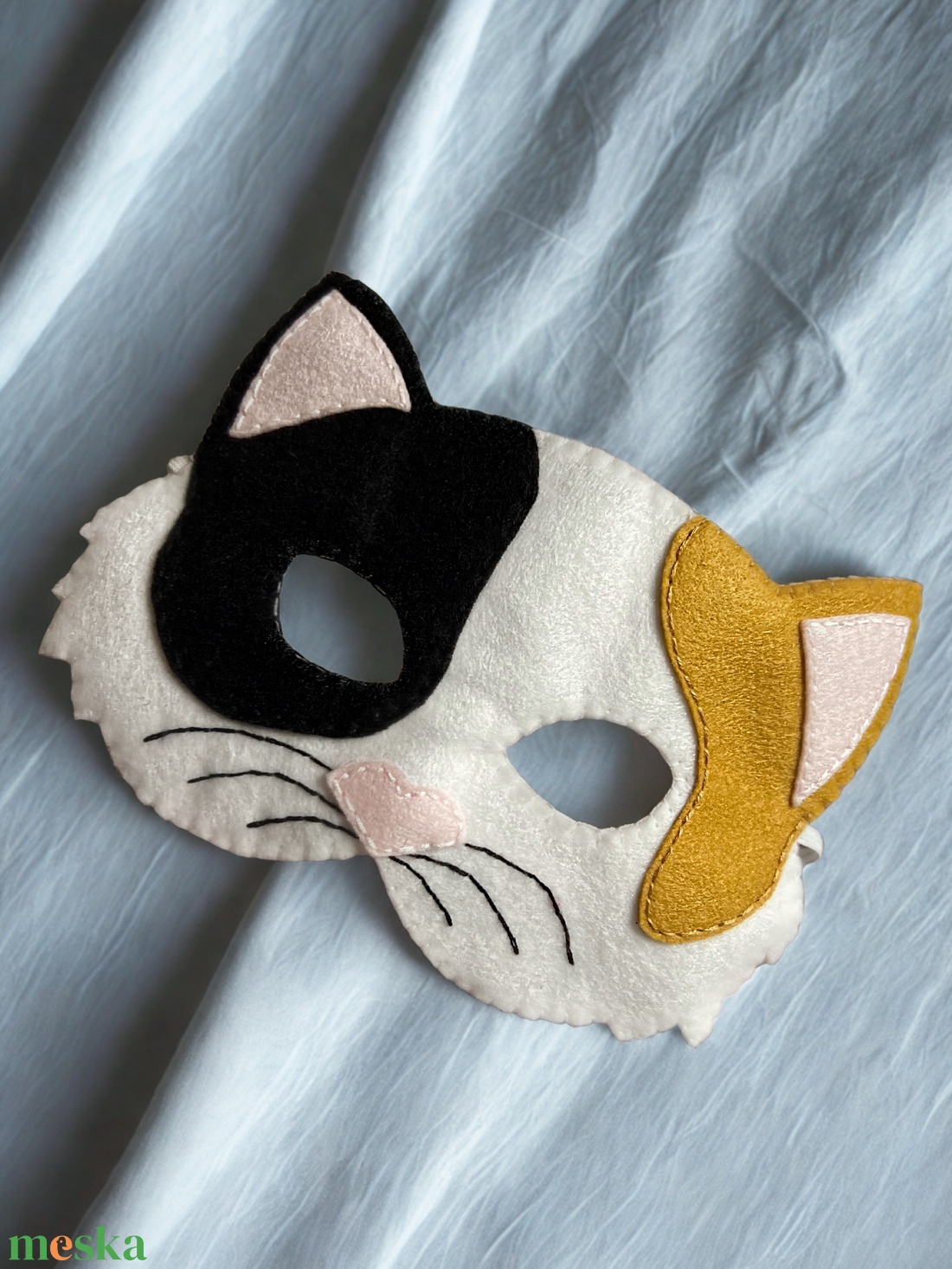 Cica macska farsangi filc maszk - ruha & divat - maszk, arcmaszk - gyerek - Meska.hu