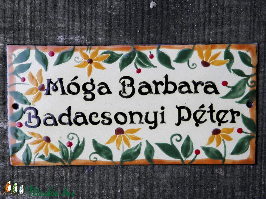 Egyedi tűzzománc névtábla - virágos - - Meska.hu Egyedi tűzzománc névtábla - virágos - - Meska.hu