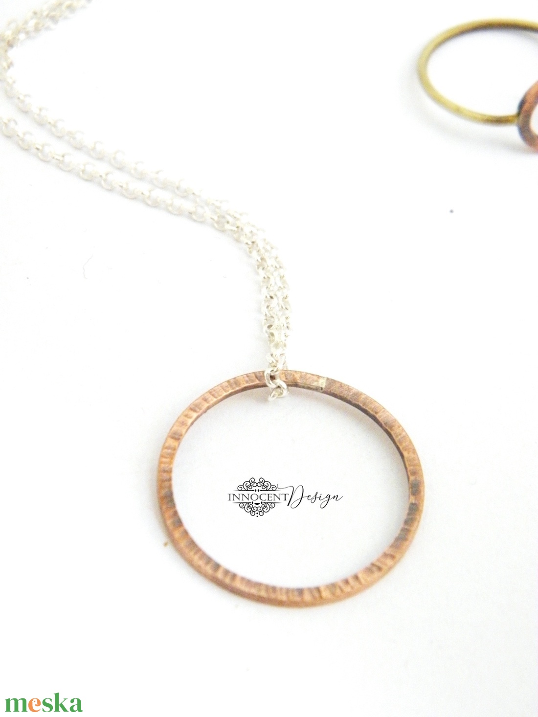 Circle - minimál réz ékszer - nyaklánc - ékszer - nyaklánc - medálos nyaklánc - Meska.hu