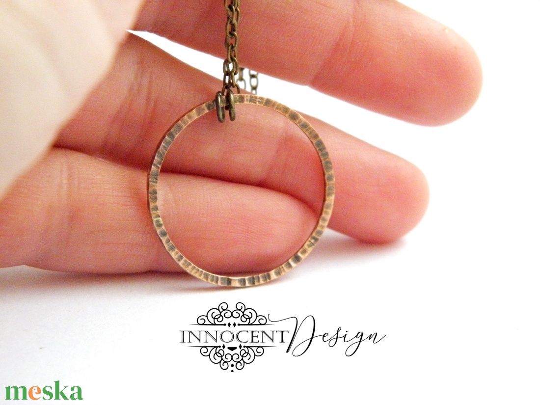 Circle - minimál réz ékszer - nyaklánc - ékszer - nyaklánc - medálos nyaklánc - Meska.hu
