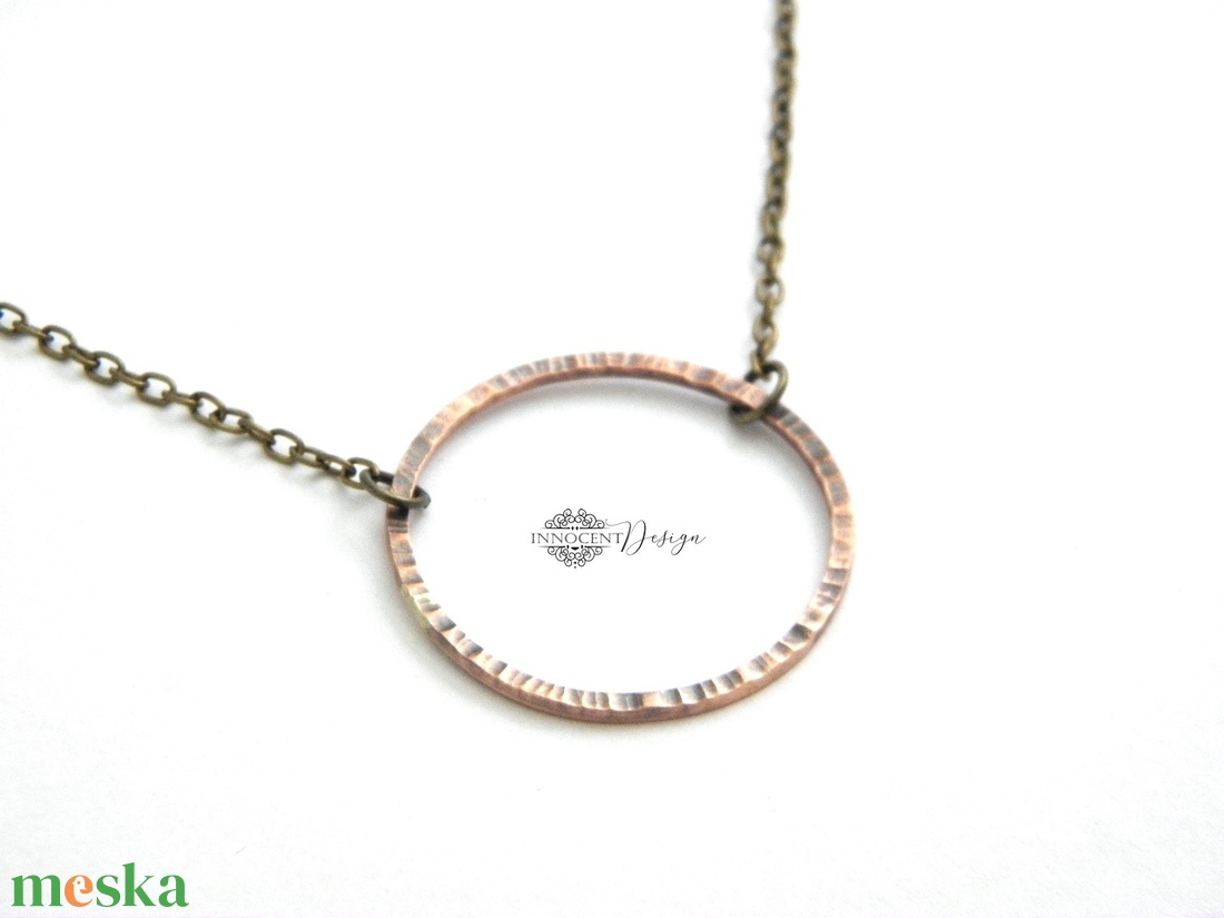 Circle - minimál réz ékszer - nyaklánc - ékszer - nyaklánc - medálos nyaklánc - Meska.hu