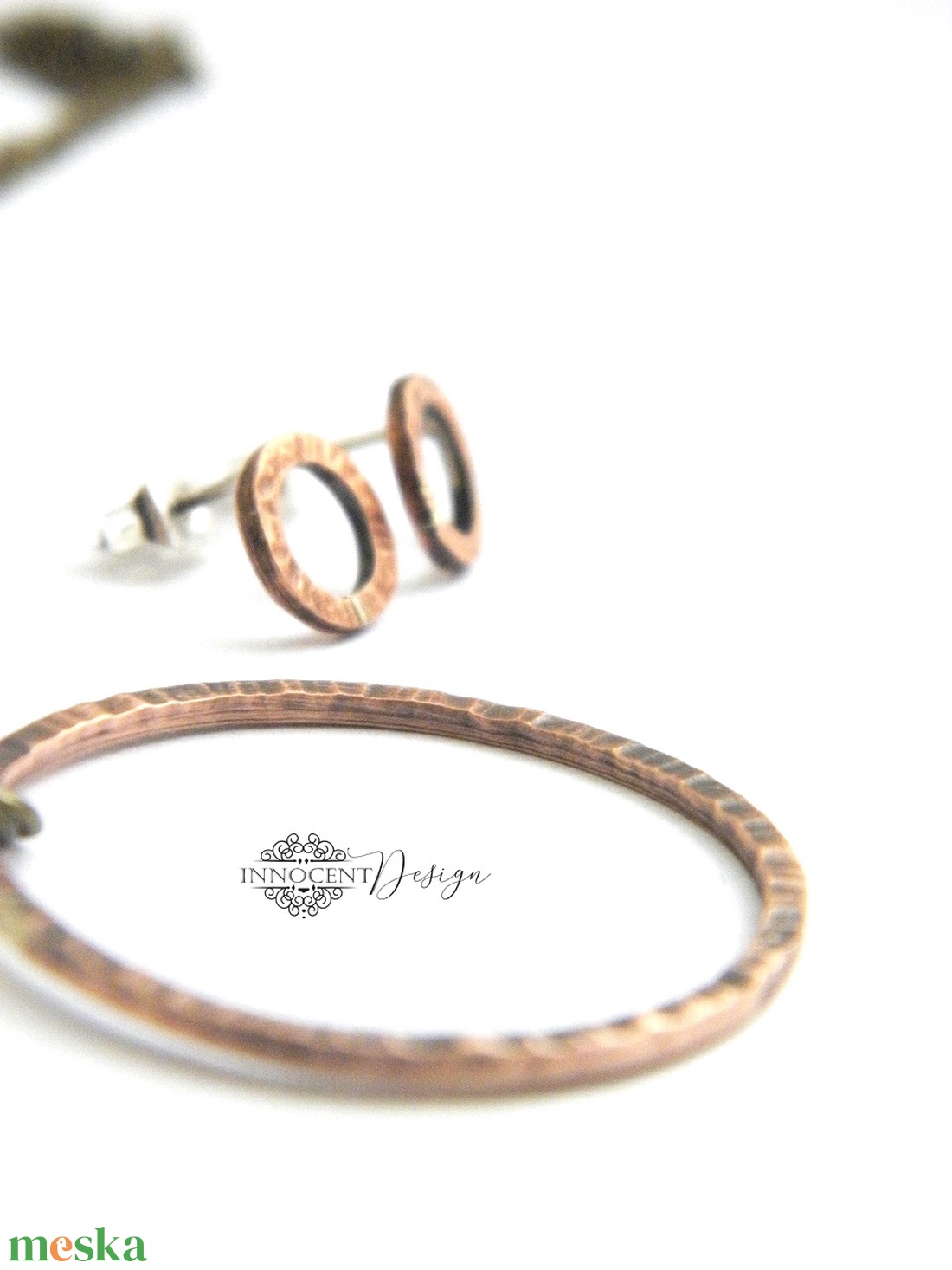 Circle - minimál réz ékszer - nyaklánc - ékszer - nyaklánc - medálos nyaklánc - Meska.hu