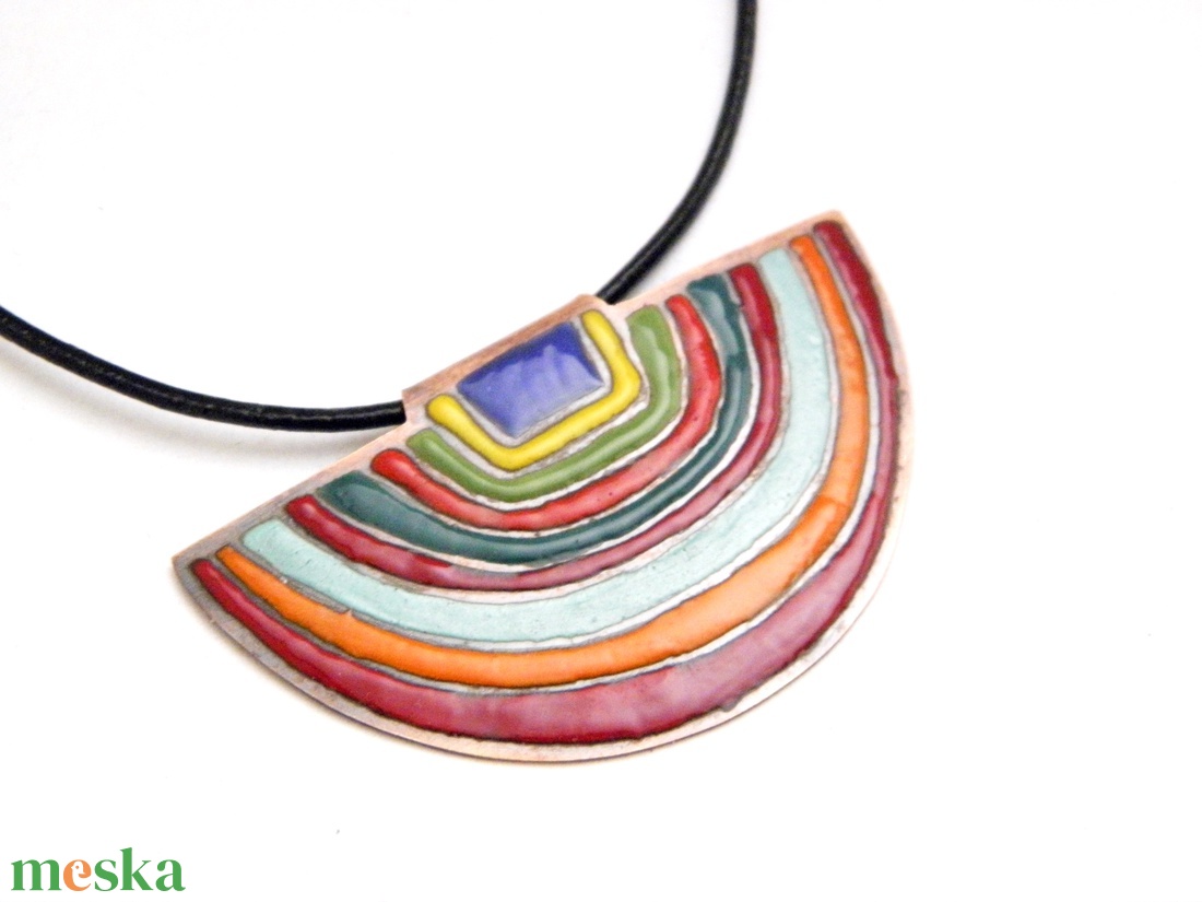 Hundertwasser - színes tűzzománc nyaklánc - ékszer - nyaklánc - medálos nyaklánc - Meska.hu Hundertwasser - színes tűzzománc nyaklánc - ékszer - nyaklánc - medálos nyaklánc - Meska.hu