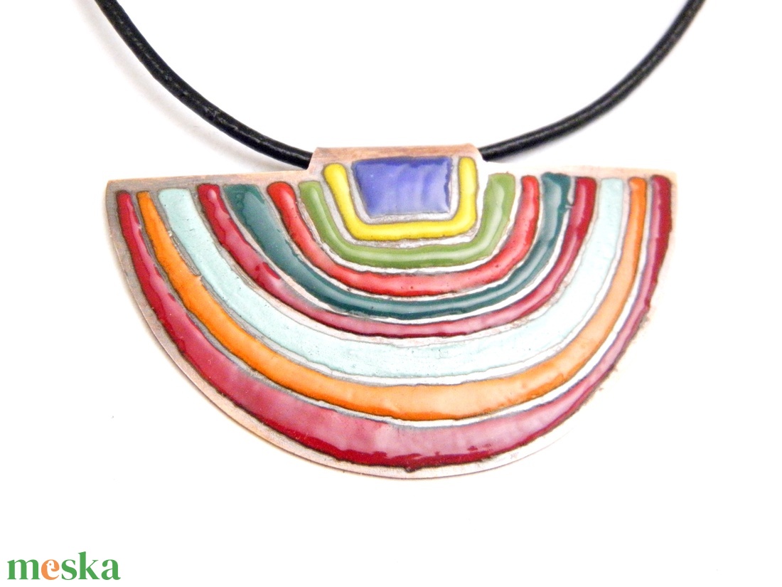 Hundertwasser - színes tűzzománc nyaklánc - ékszer - nyaklánc - medálos nyaklánc - Meska.hu Hundertwasser - színes tűzzománc nyaklánc - ékszer - nyaklánc - medálos nyaklánc - Meska.hu