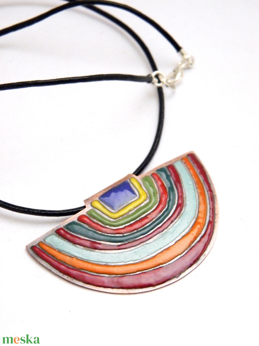 Hundertwasser - színes tűzzománc nyaklánc - ékszer - nyaklánc - medálos nyaklánc - Meska.hu Hundertwasser - színes tűzzománc nyaklánc - ékszer - nyaklánc - medálos nyaklánc - Meska.hu