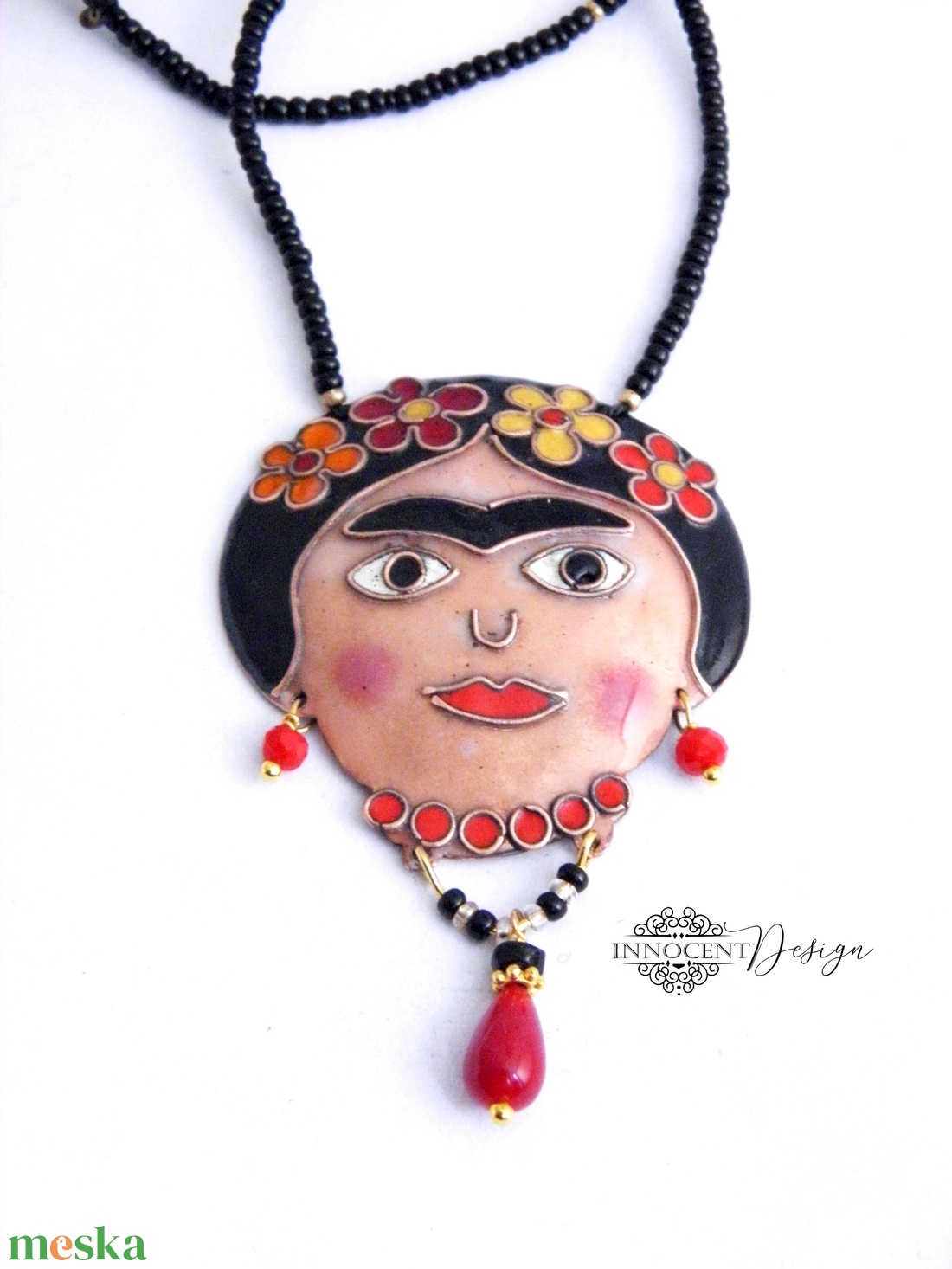 Frida - tűzzománc nyaklánc - ékszer - nyaklánc - hosszú nyaklánc - Meska.hu Frida - tűzzománc nyaklánc - ékszer - nyaklánc - hosszú nyaklánc - Meska.hu