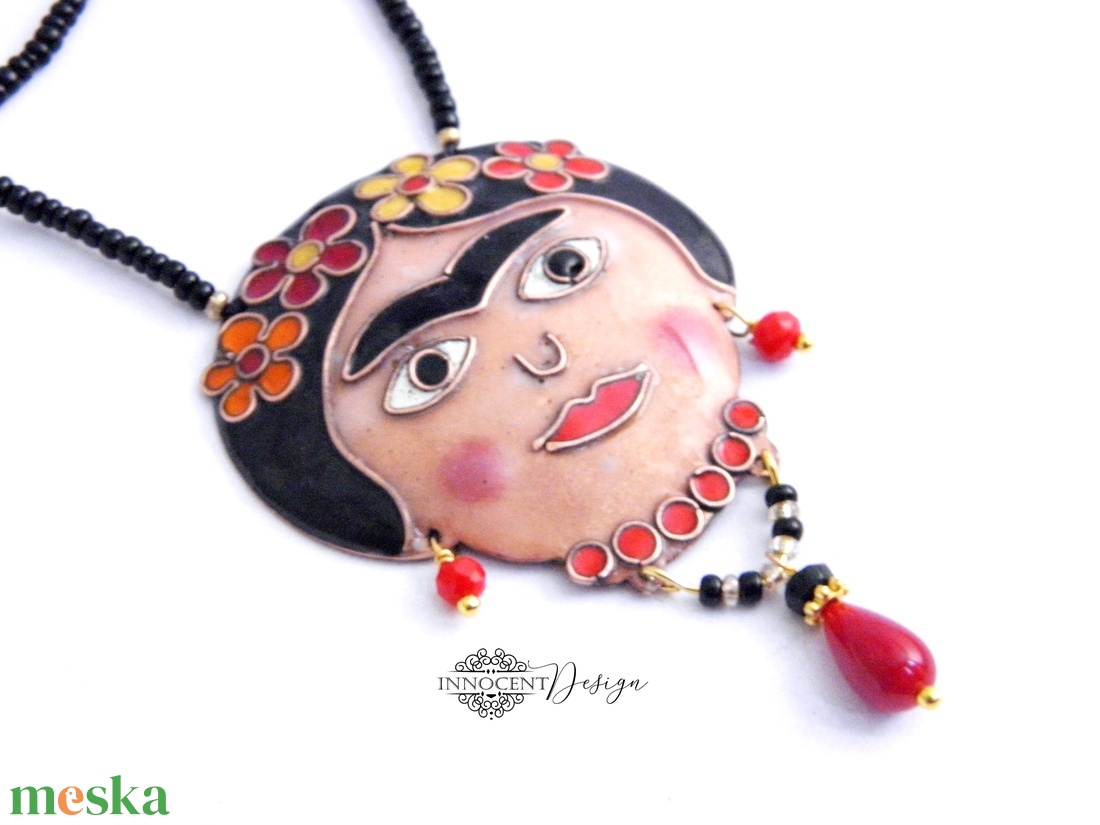 Frida - tűzzománc nyaklánc - ékszer - nyaklánc - hosszú nyaklánc - Meska.hu Frida - tűzzománc nyaklánc - ékszer - nyaklánc - hosszú nyaklánc - Meska.hu